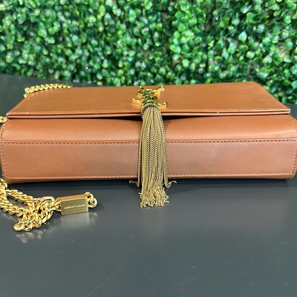 Saint Laurent Paris Kate tassel monogram medium brown leather chain shoulder bag - Picture 11 of 12